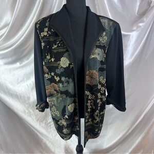 Vintage Christina Hope Black Boho Blazer – Artsy Oversized Layering Piece (L)